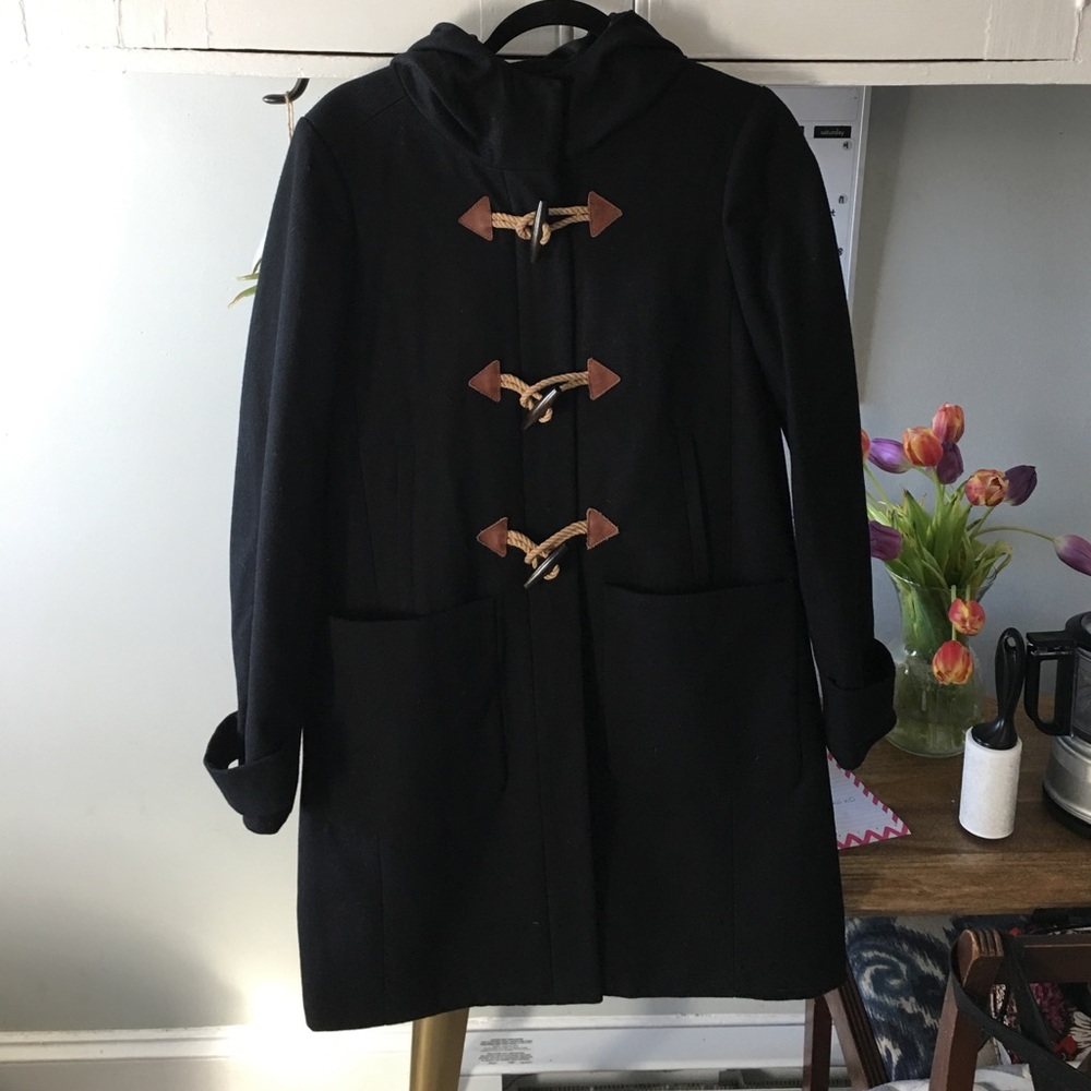 J. Crew Black Toggle Coat